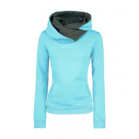 Fashion Lapel Hooded Pure Color Long Section Sweater
