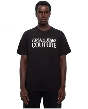 VERSACE JEANS COUTURE - Camiseta Regular Fit con Logo Engomado y Bordado